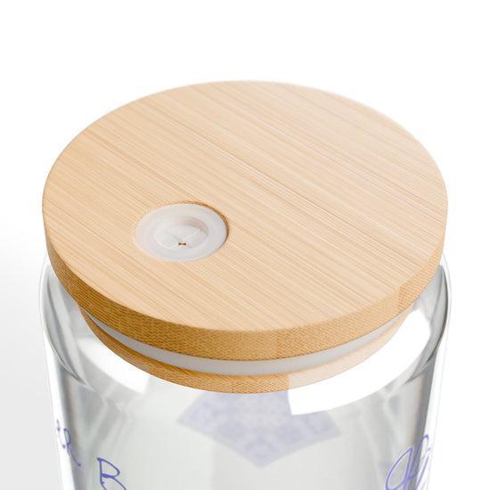 I'd Rather Be Quilting Glass Can Cup | Coquette Blue Porcelain Original Design