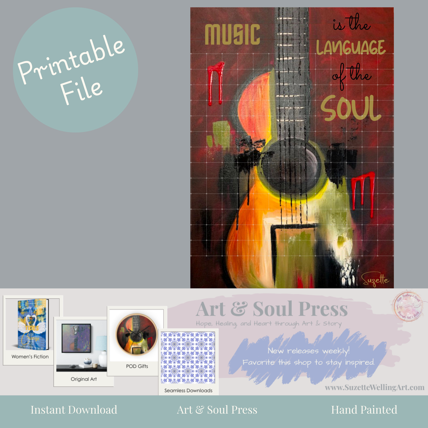 Printable Download: Music is the Language of the Soul - Red Passion