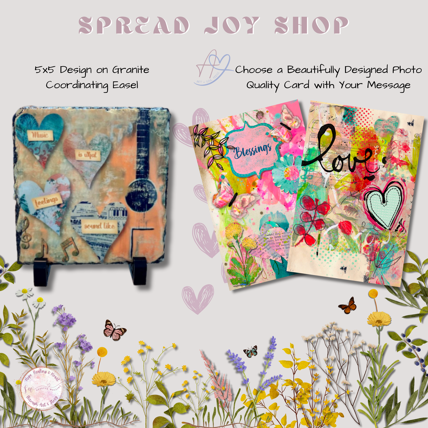 “Music Is What Feelings Sound Like” – Granite Art Plaque with Stand