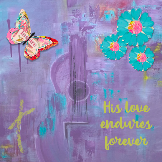 Purple Haze Painting | His Love Endures Forever Art Plaque