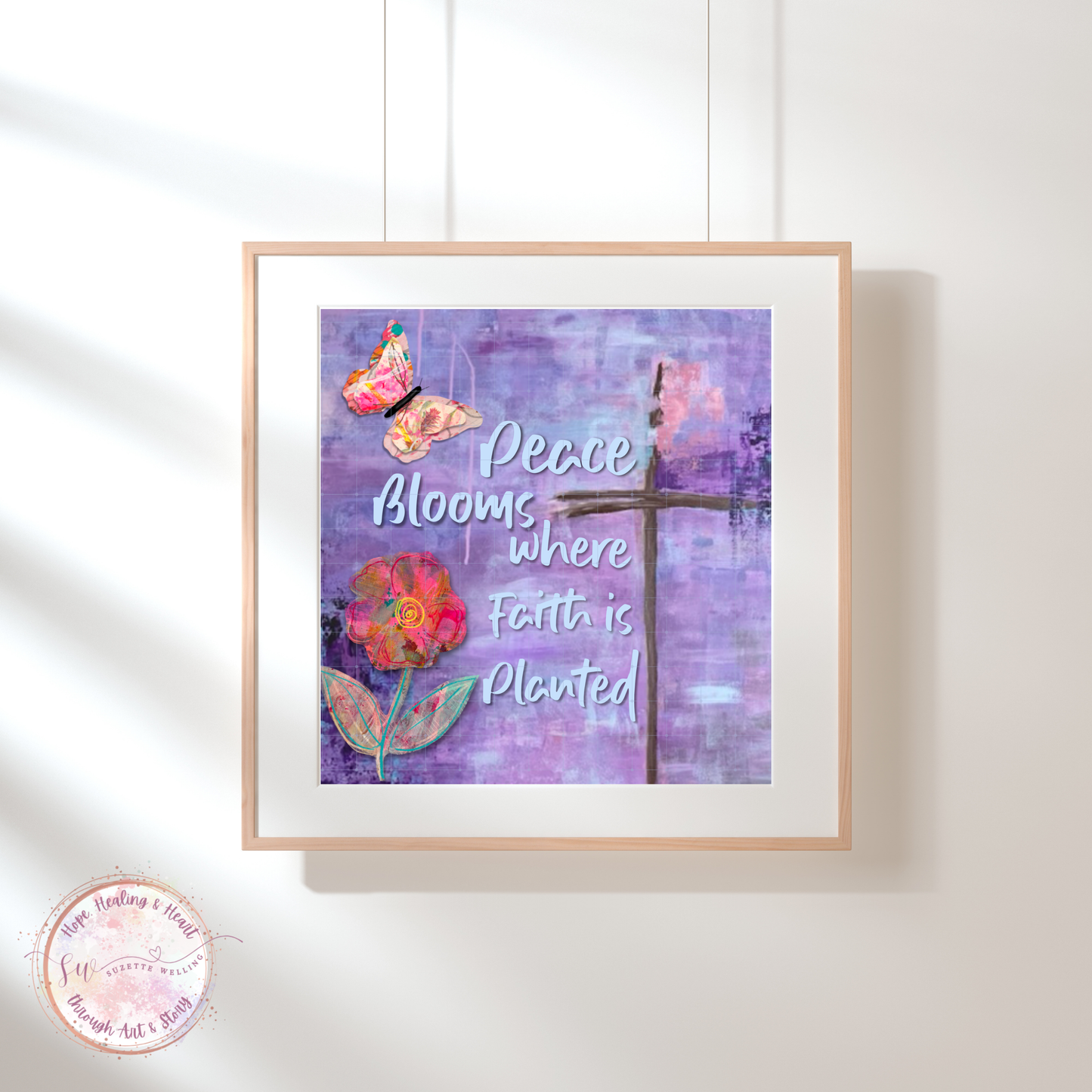 “Peace Blooms Where Faith is Planted” Scripture | Floral Faith Digital Download