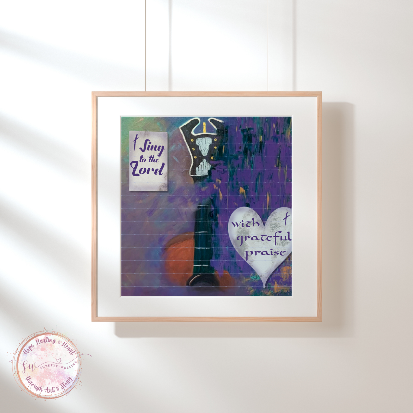 “I Sing to the Lord with Grateful Praise” Scripture | Purple Music-Themed Digital Download