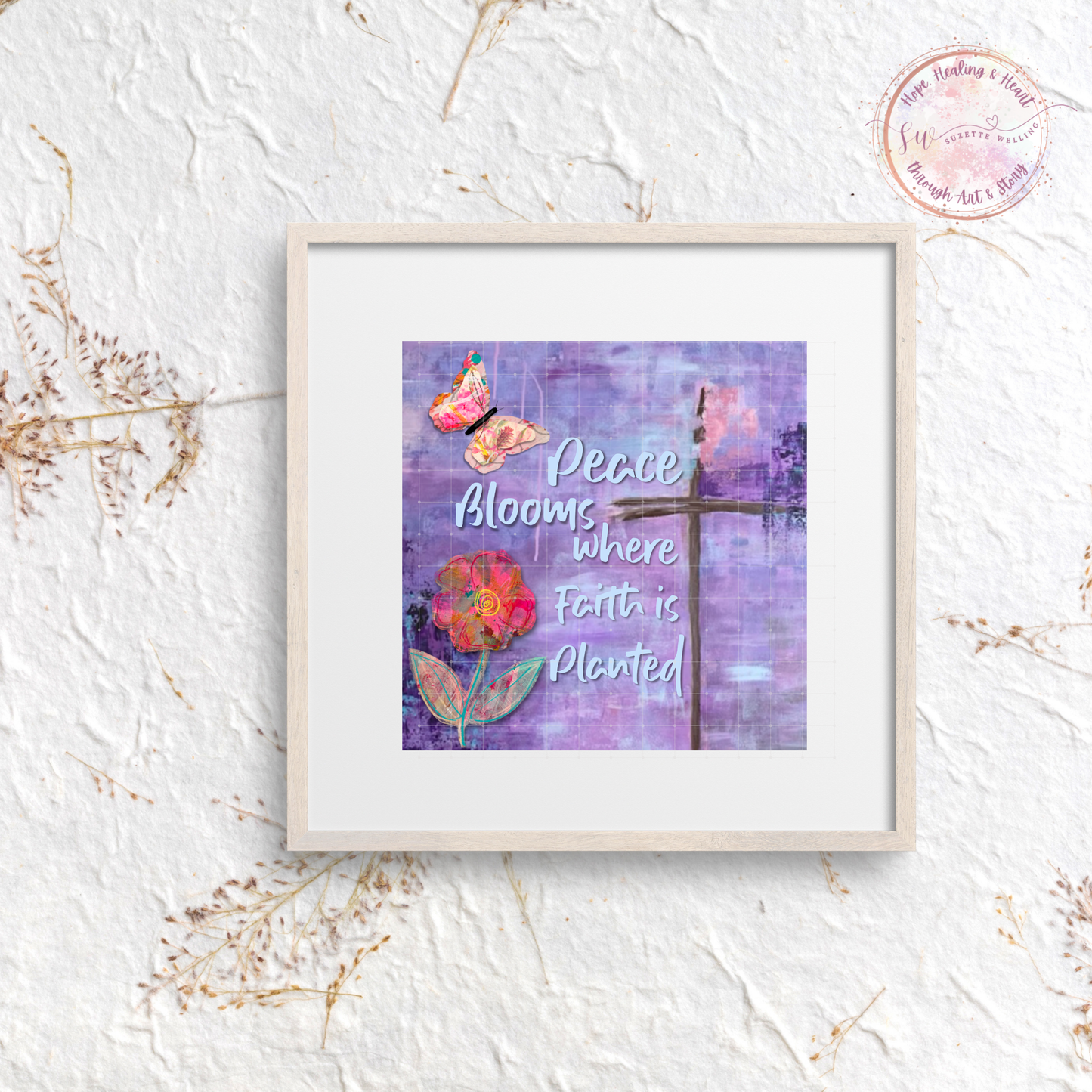 “Peace Blooms Where Faith is Planted” Scripture | Floral Faith Digital Download