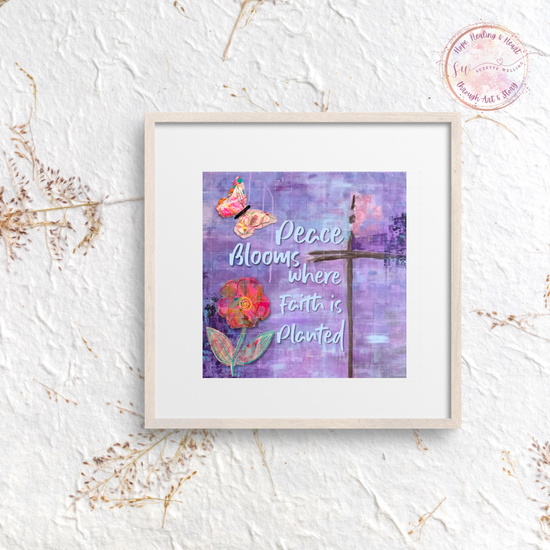 “Peace Blooms Where Faith is Planted” Scripture | Floral Faith Digital Download