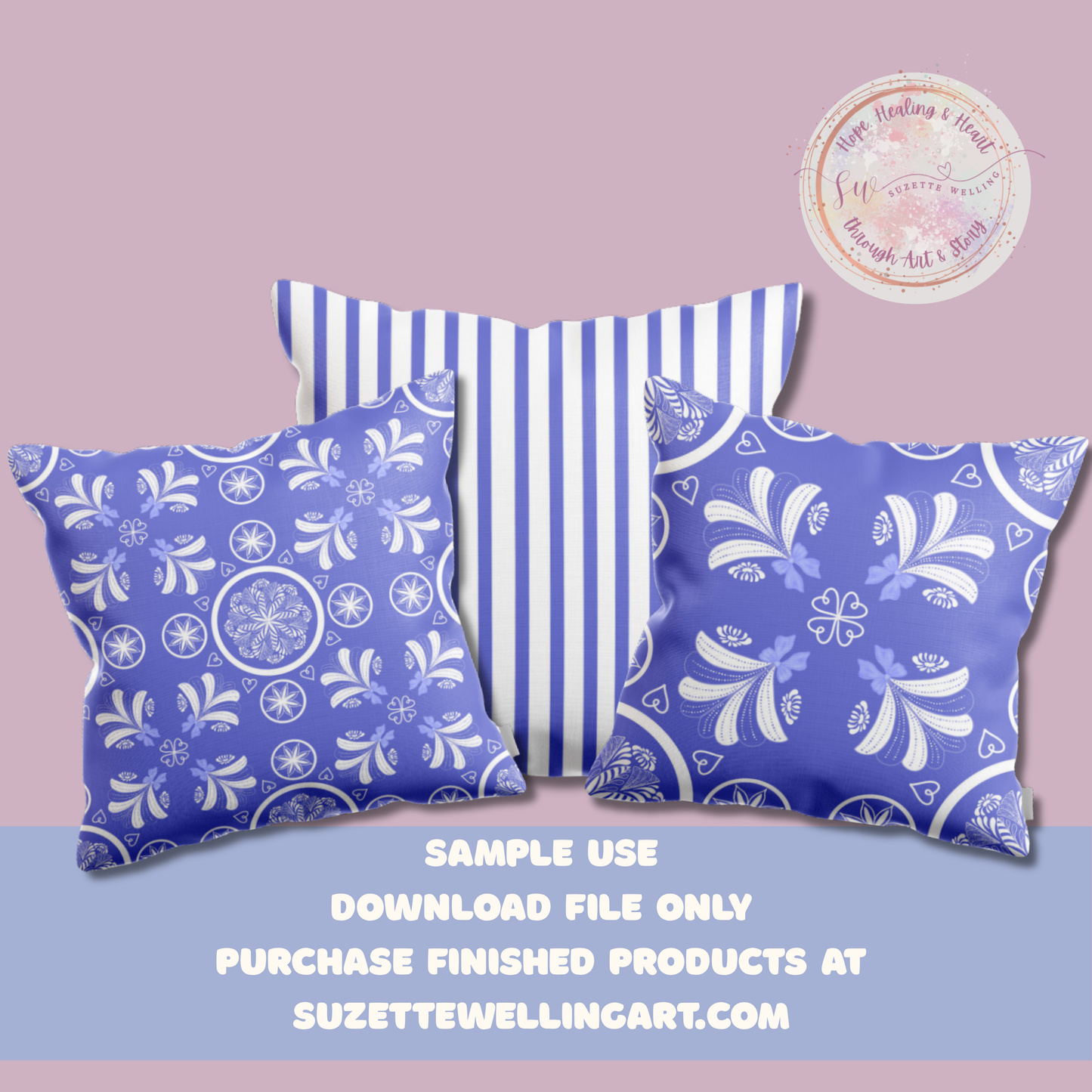 Coquette Blue Porcelain V2 Seamless File | Hand-Drawn Floral Tile Repeat | Digital Download for Sublimation, Fabric, Wallpaper, Scrapbooking