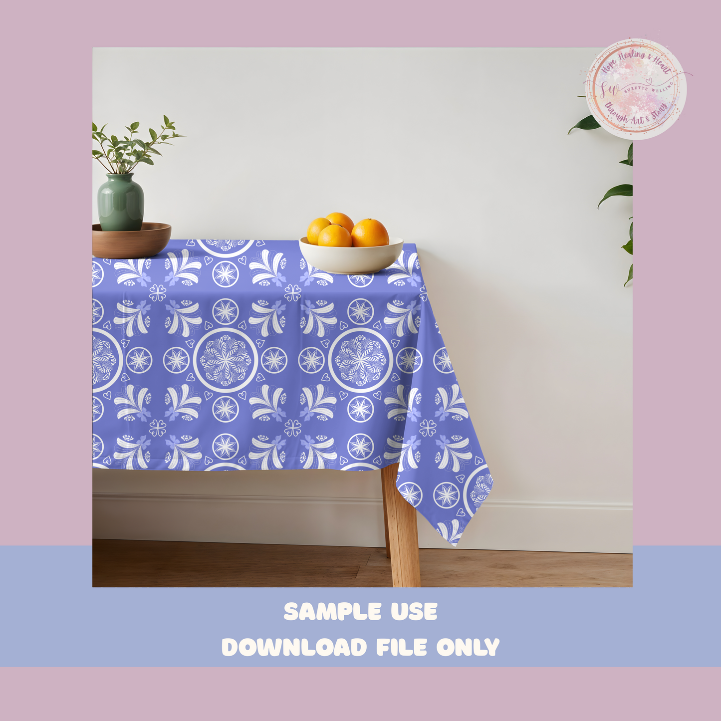 Coquette Blue Porcelain V2 Seamless File | Hand-Drawn Floral Tile Repeat | Digital Download for Sublimation, Fabric, Wallpaper, Scrapbooking