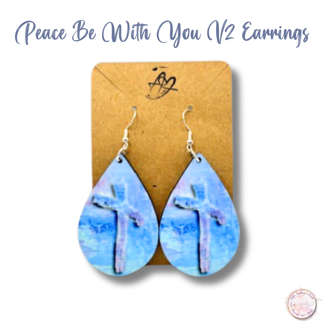 Peace Be With You V2 Teardrop Earrings