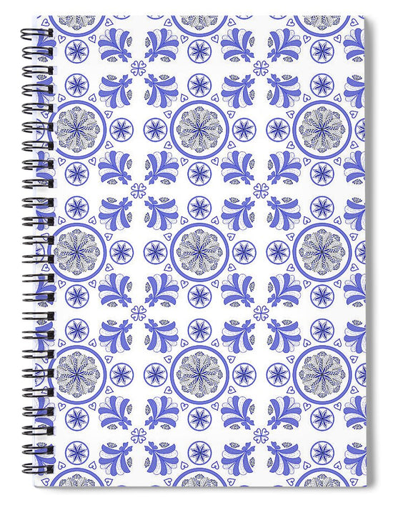 Blue Porcelain - Spiral Notebook