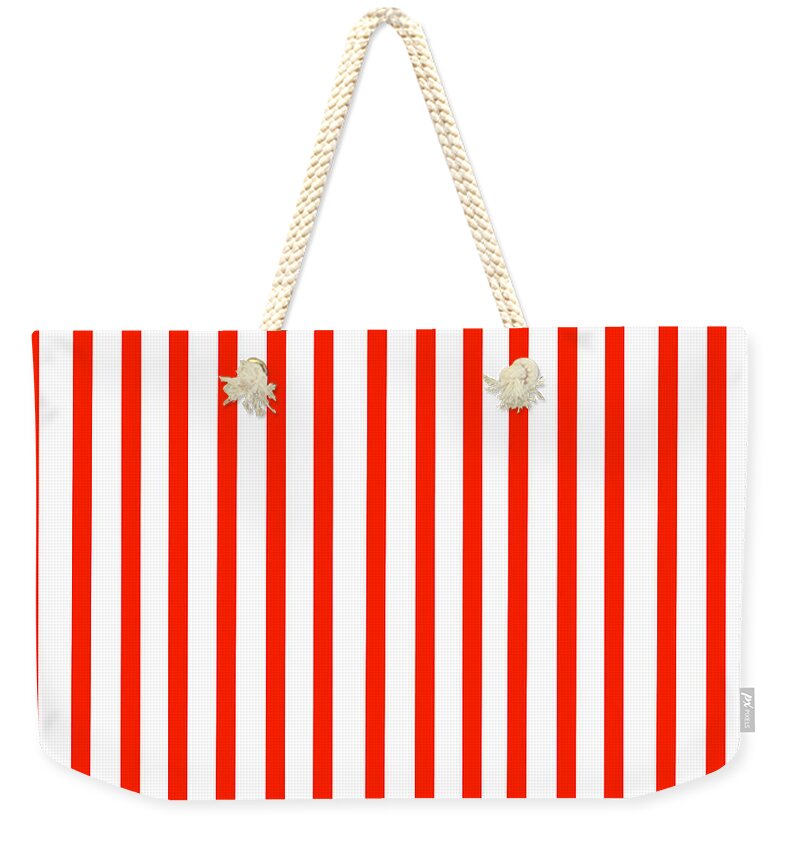 Coquette Coastal Stripe - Red - Weekender Tote Bag