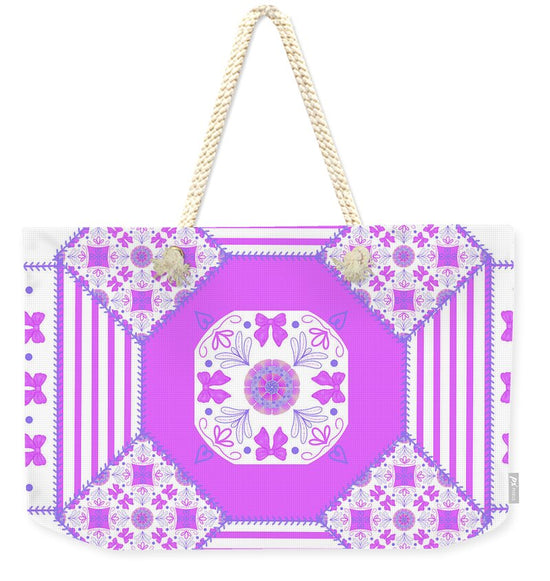 Coquette Mosaic Heart Quilted - Weekender Tote Bag