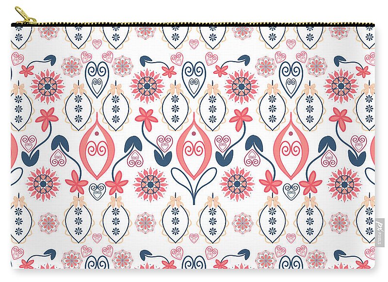 Folk Blossom Garden - Zip Pouch