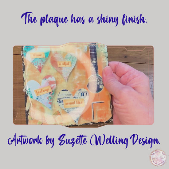 Load and play video in Gallery viewer, “Music Is What Feelings Sound Like” – Granite Art Plaque with Stand
