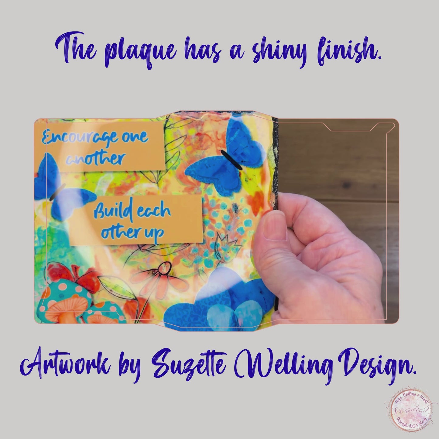 Load and play video in Gallery viewer, Encourage One Another – Granite Art Plaque with Easel
