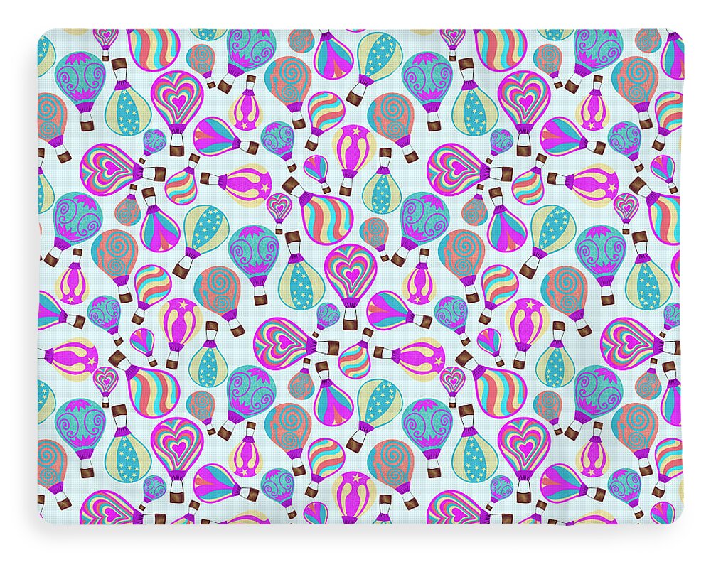 Whimsical Hot Air Balloon Sky - Blanket