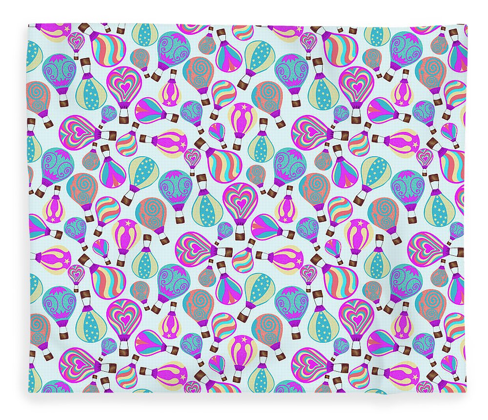 Whimsical Hot Air Balloon Sky - Blanket