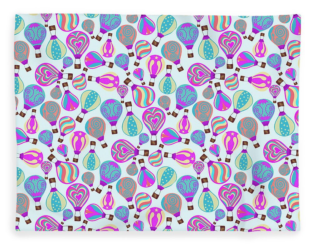 Whimsical Hot Air Balloon Sky - Blanket