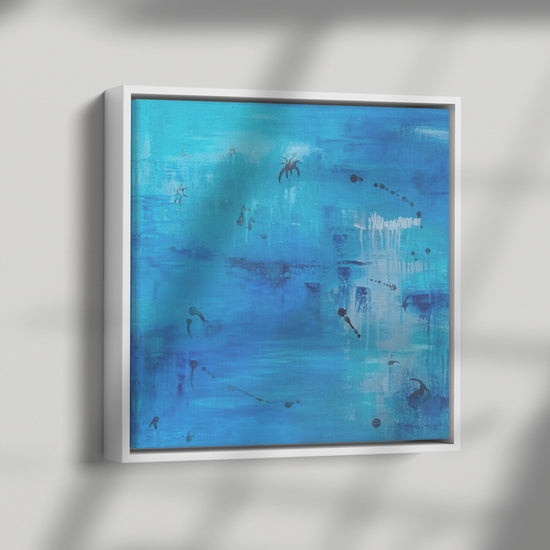 Framed Canvas Print: Under the Deep Blue Sea