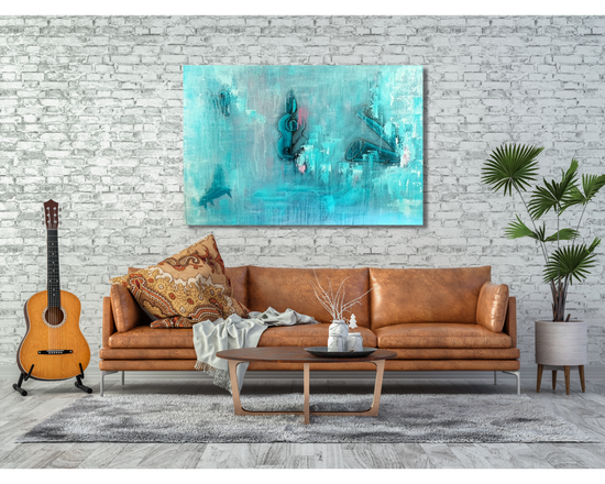 1 Original Artwork: Playing the Blues  36 x 24 Original Painting on Stretched Canvas
