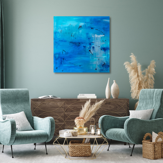 Load image into Gallery viewer, 1 Original Artwork: Under the Deep Blue See 24x24 Original Artwork on Stretched Canvas
